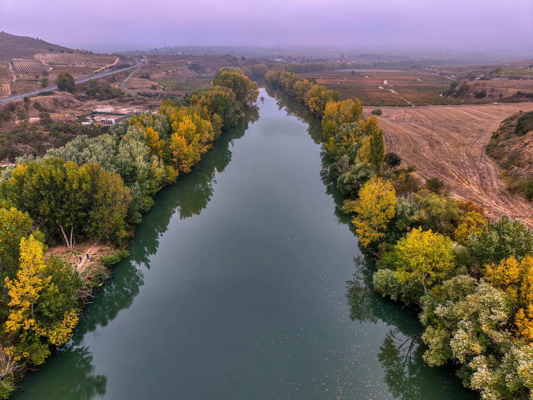 Viñedos de La Rioja con tonos rojos y dorados en otoño